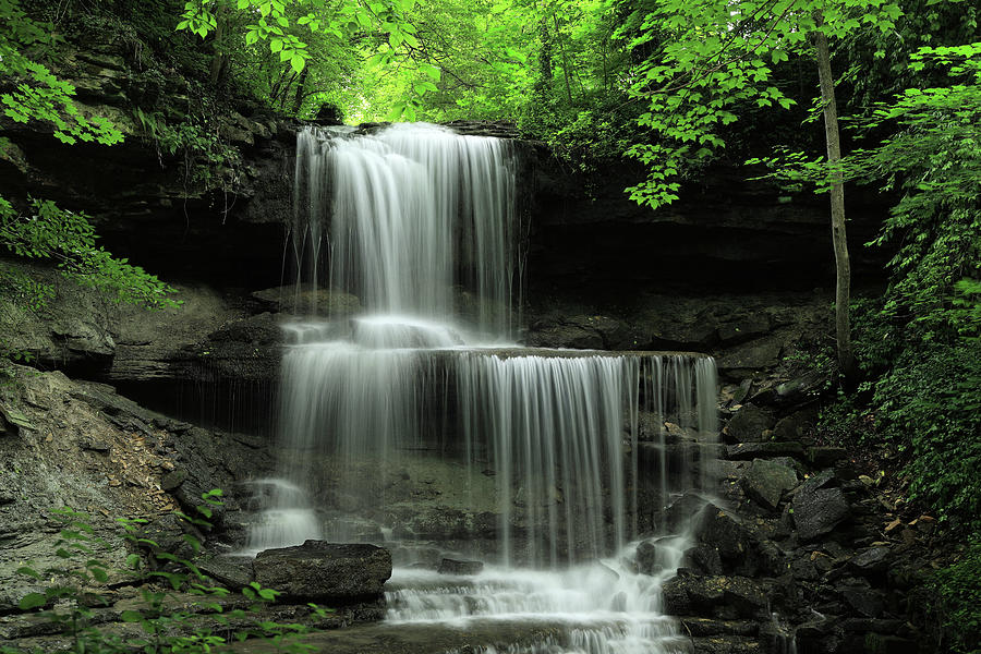West Milton Waterfall Ohio Photograph by Dan Sproul