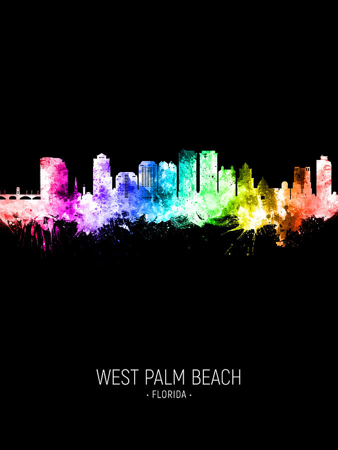 West Palm Beach Florida Skyline #70 Digital Art by Michael Tompsett