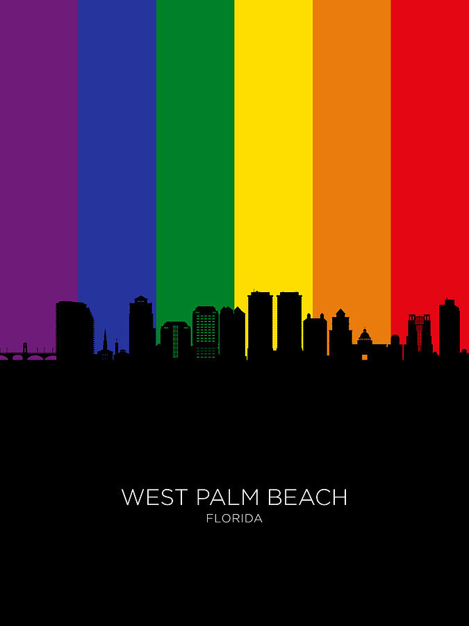 West Palm Beach Florida Skyline #83 Digital Art by Michael Tompsett