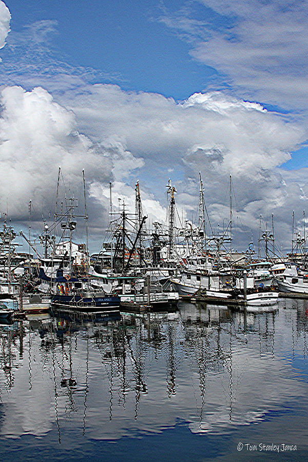 West Port Fishing Port With Clouds Digital Art by Tom Janca