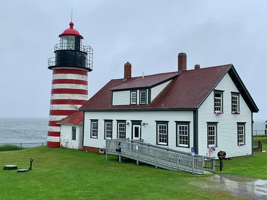 West Quoddy Head Lighthouse  Photograph by Veterans Aerial Media LLC