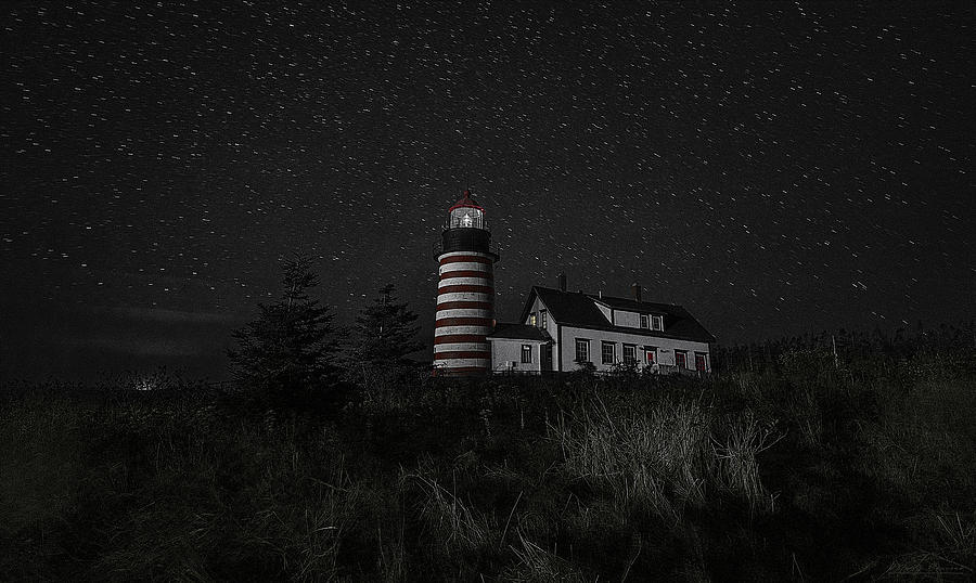 West Quoddy Head Lighthouse Nightscape Photograph by Marty Saccone