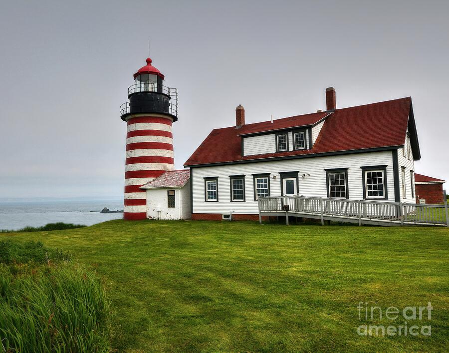 Lighthouse Photograph - West Quoddy Head by Steve Brown