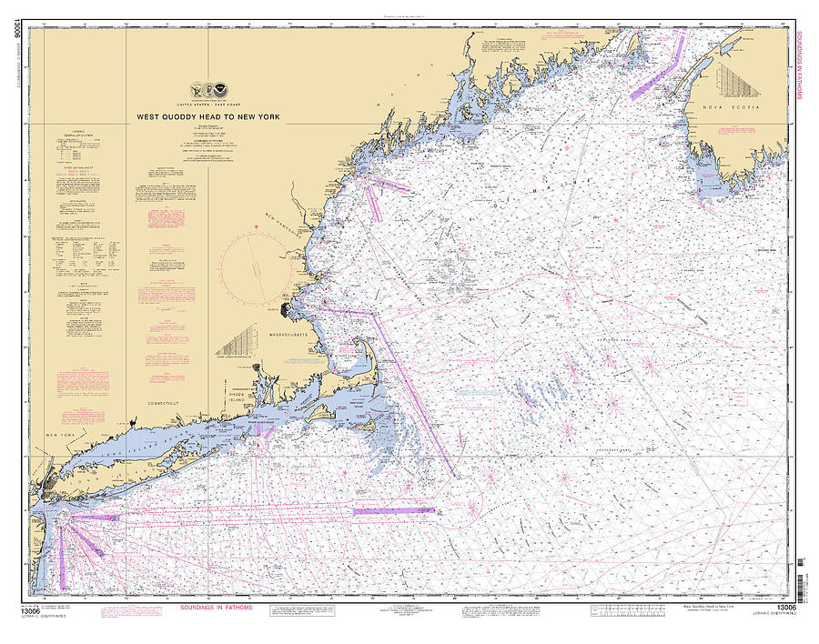 West Quoddy Head To New York, Noaa Chart 13006 Digital Art by Nautical ...