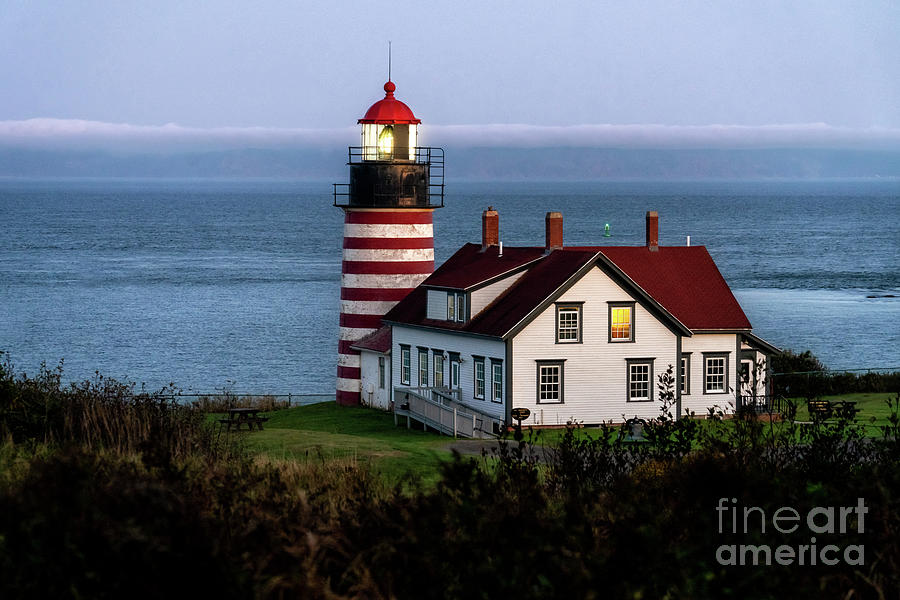 Sunset Photograph - West Quoddy Light Station by Roxie Crouch