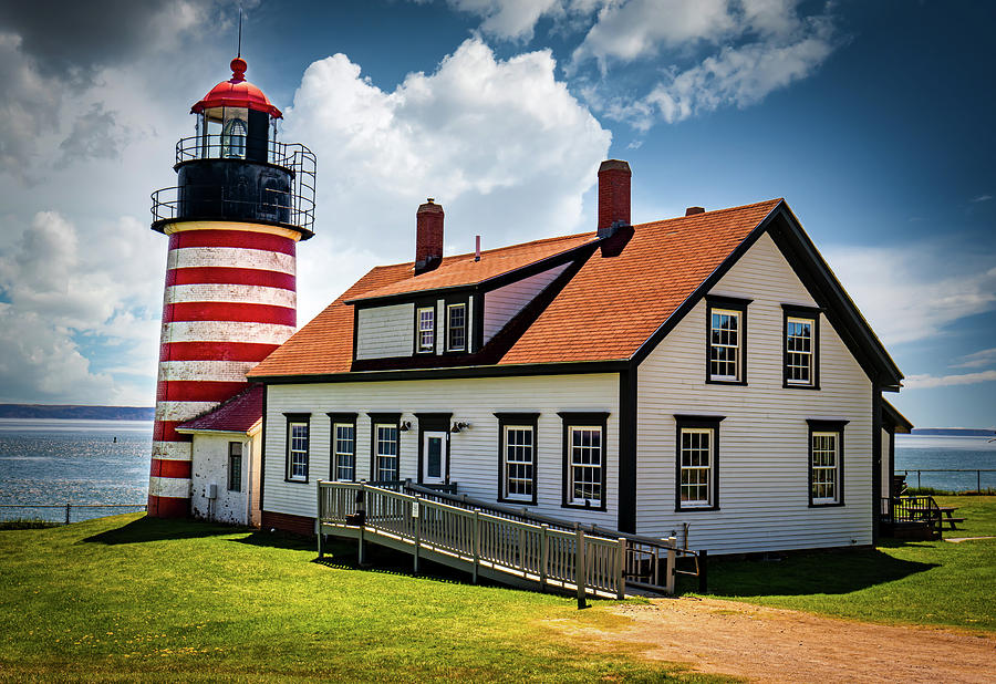 West Quoddy Lighthouse and Keepers House Photograph by Ron Long Ltd Photography