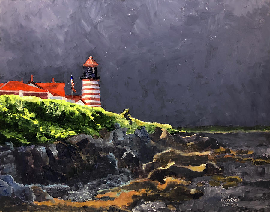 West Quoddy Lighthouse Painting by Dominic White