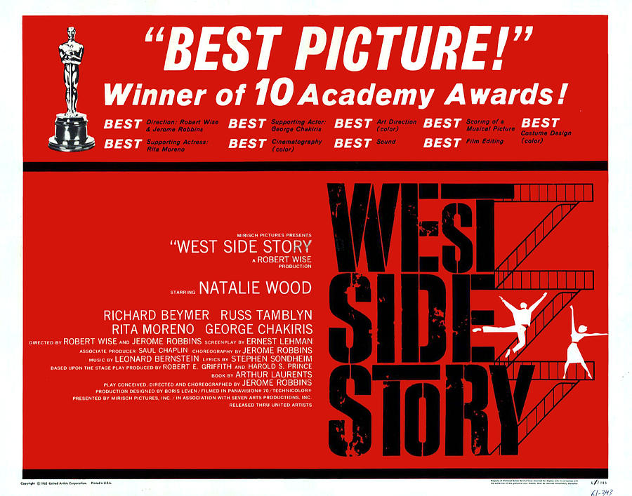 West Side Story, 1961 Mixed Media by Movie World Posters