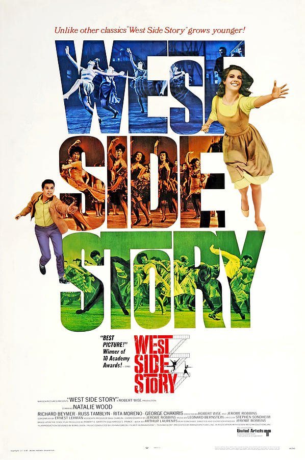 Natalie Wood Mixed Media - West Side Story, with Natalie Wood, 1961 by Movie World Posters