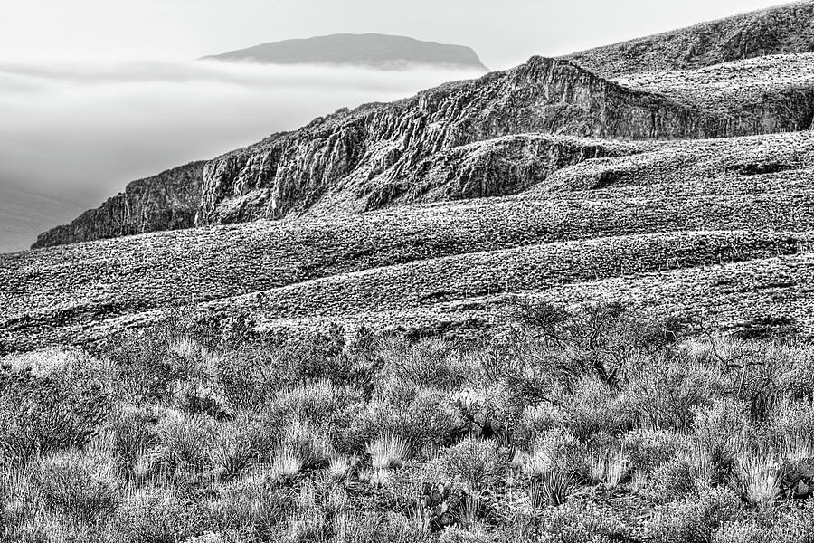 West Texas Slopes Black and White Photograph by JC Findley