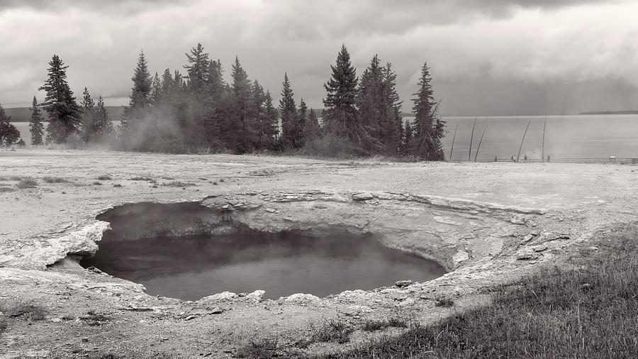 West Thumb Geyser Basin BW  Photograph by Cathy Anderson
