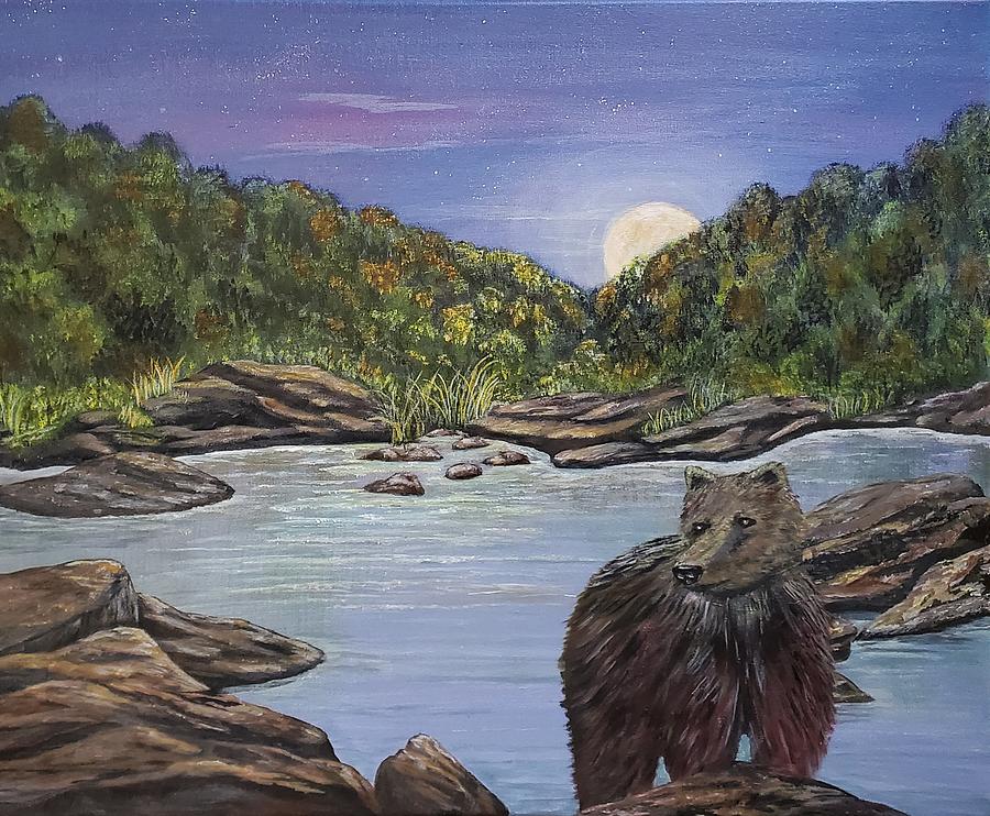 West Virginia Black Bear Painting by Jenny Payne of Sister Moon