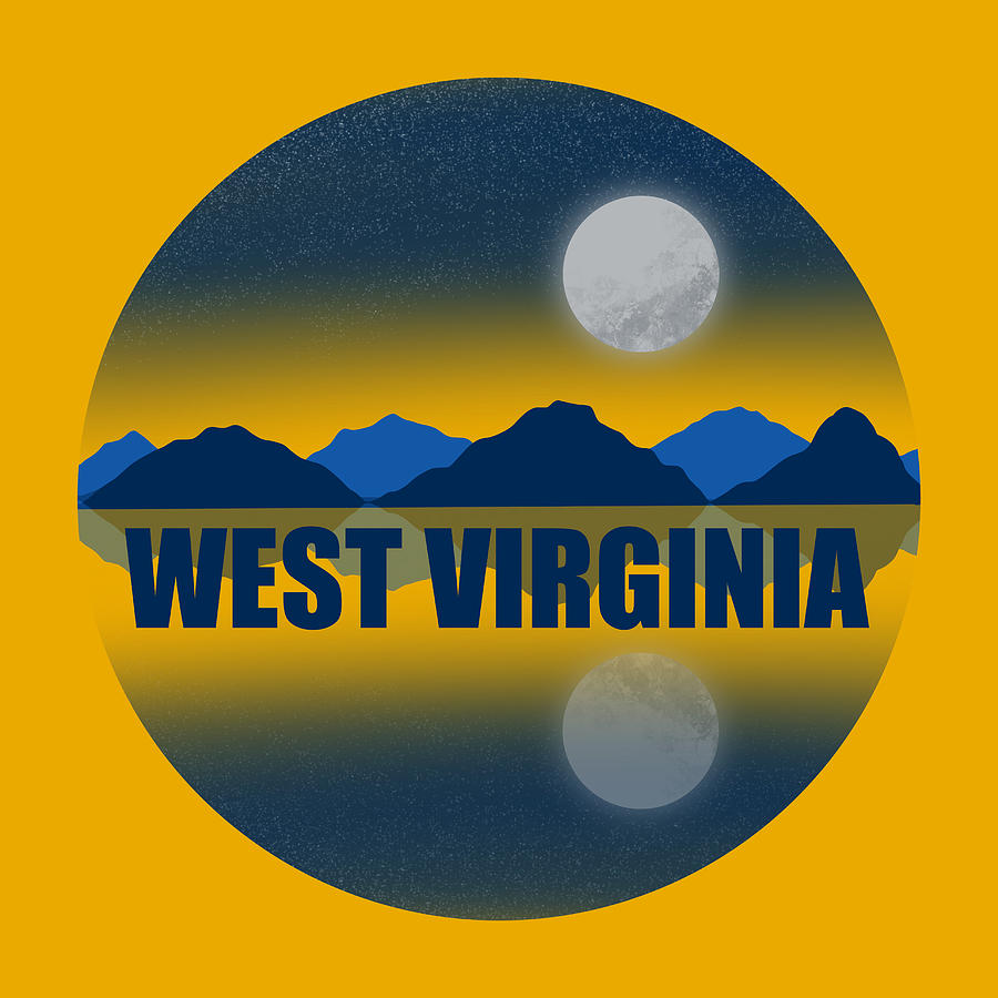 West Virginia Landscape Moon WV Mountain Momma Digital Art by Aaron Geraud