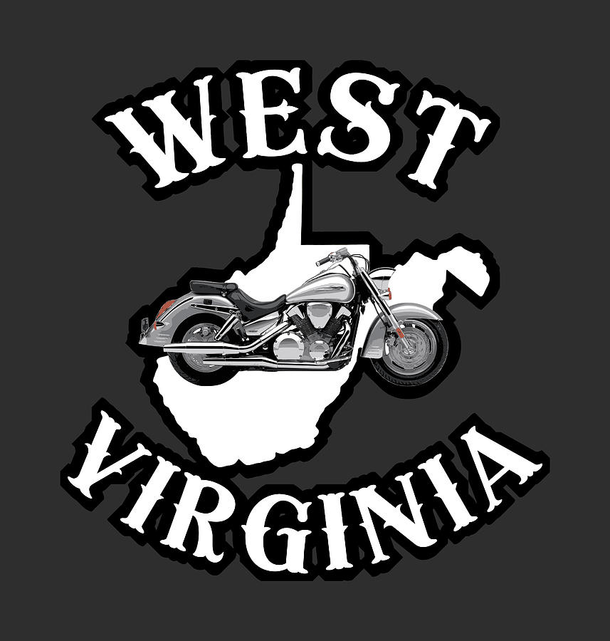 West Virginia Motorcycle State Map Biker Digital Art by Aaron Geraud