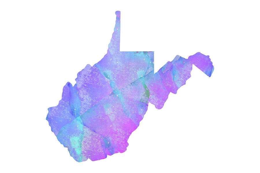 West Virginia State Map Painting Print Digital Art by Aaron Geraud