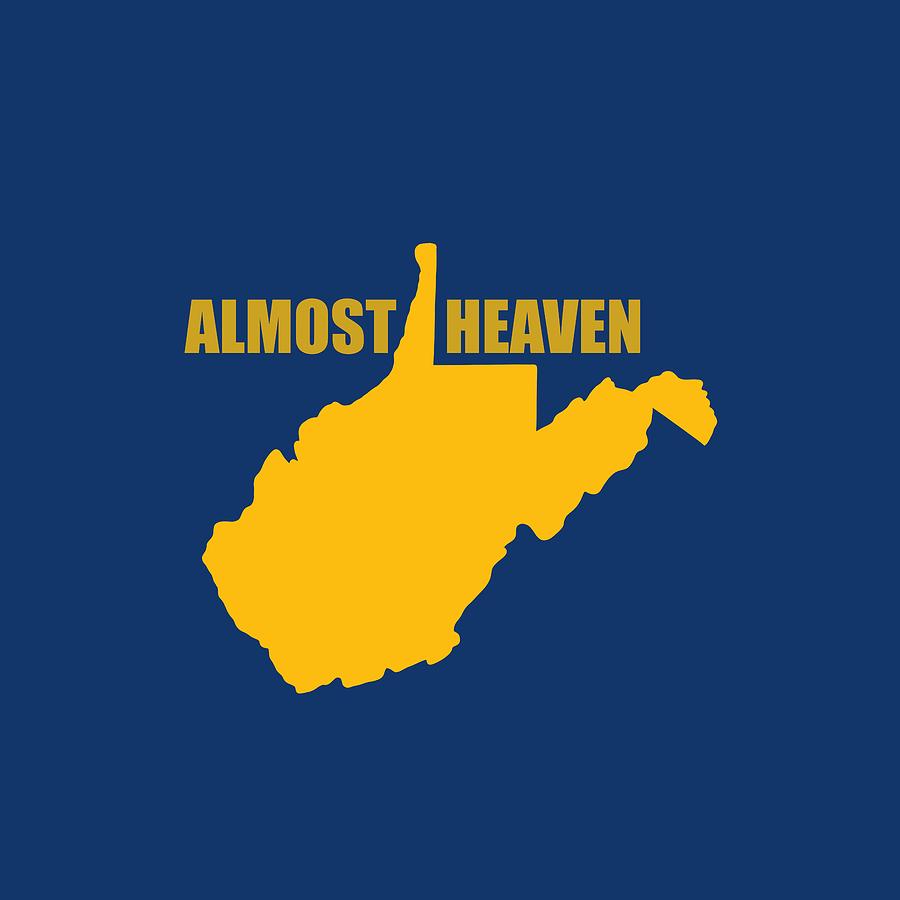 West Virginia State Outline Almost Heaven Photograph by Aaron Geraud