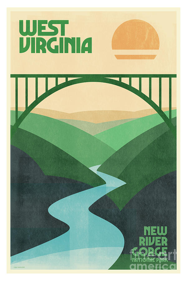 West Virginia - Travel Poster Digital Art by Jim Zahniser
