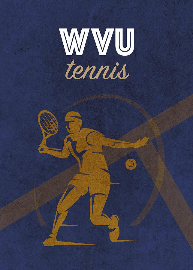 West Virginia University Mixed Media - West Virginia University Tennis College Sports Vintage Poster by Design Turnpike