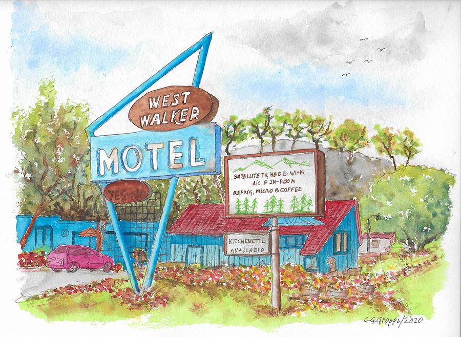 West Walker Motel, Walker, California Painting by Carlos G Groppa