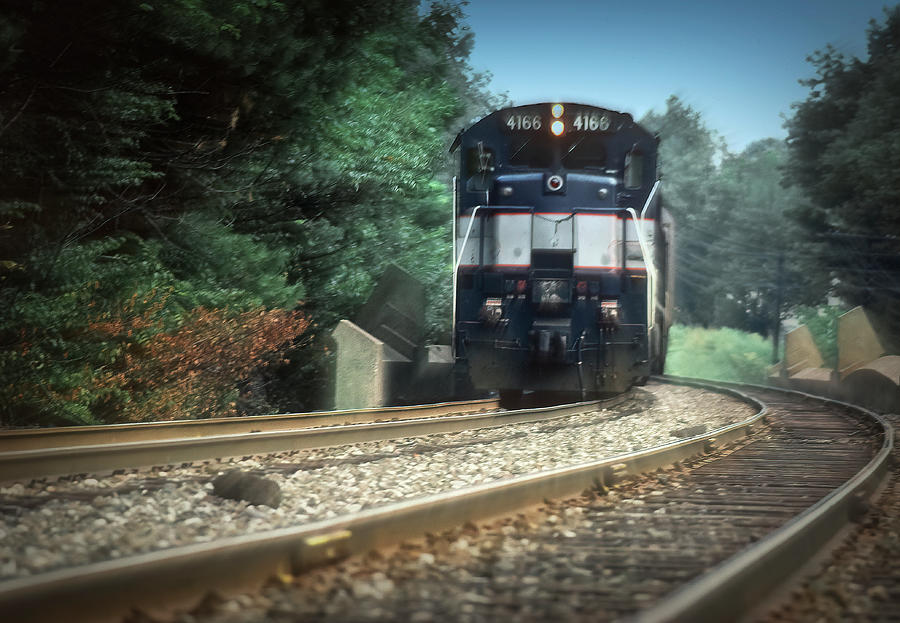 Bend Photograph - Westbound Commuter Train Through Branch Brook Park by Kellice Swaggerty