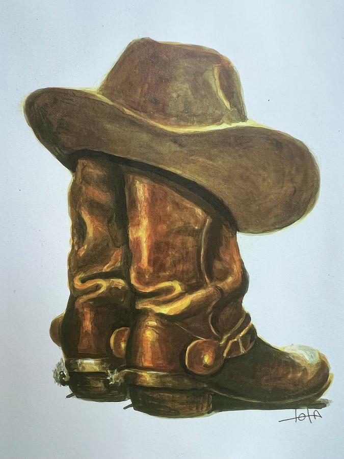 Western Cowboy Boots Painting By Louise Lavallee Fine Art America   Western Cowboy Boots Louise Lavallee 