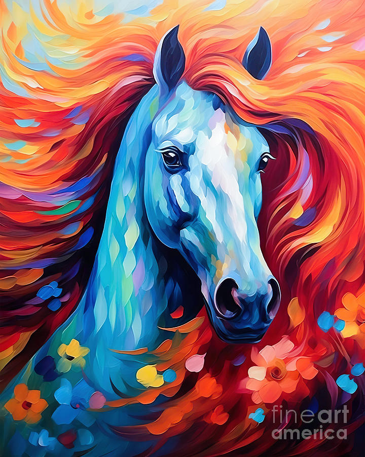 Nature Painting - Western Horse 1  by Mark Ashkenazi