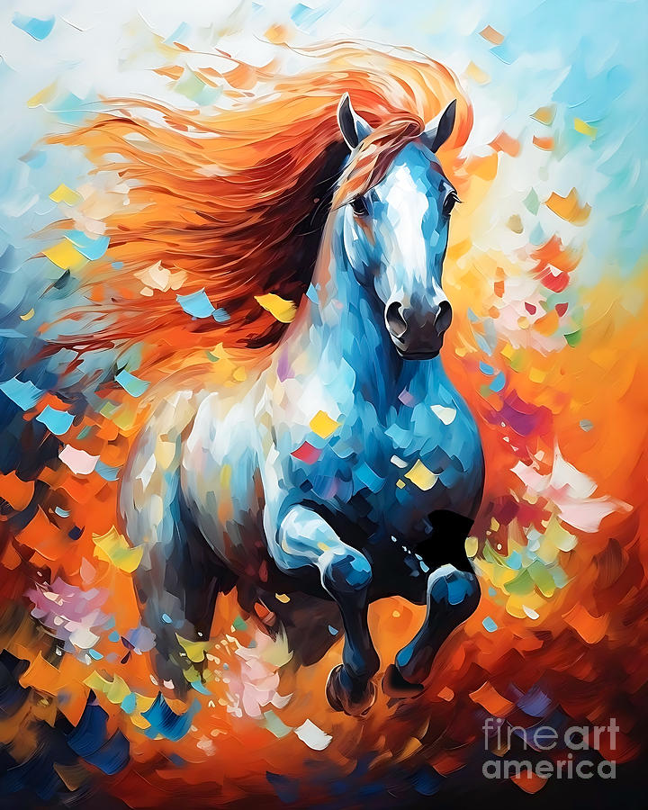 Nature Painting - Western Horse 2 by Mark Ashkenazi