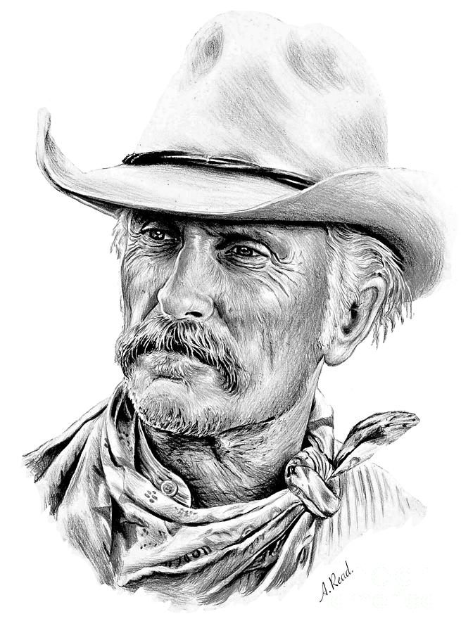 Robert Duvall Drawing - Western Icons 3 Robert Duvall  by Andrew Read