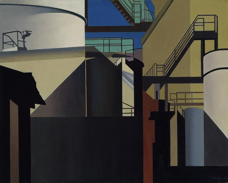 Western Industrial - Inland Steel plant in East Chicago Painting by Charles Sheeler