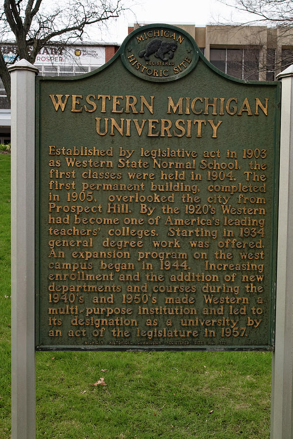 Western Michigan University historical marker Photograph by Eldon McGraw