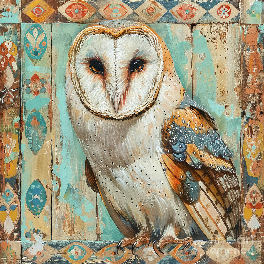 Western Owl Painting by Tina LeCour