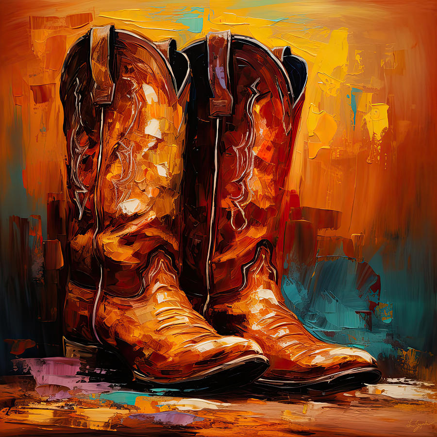 Western Rhapsody - Western Boots Art Digital Art