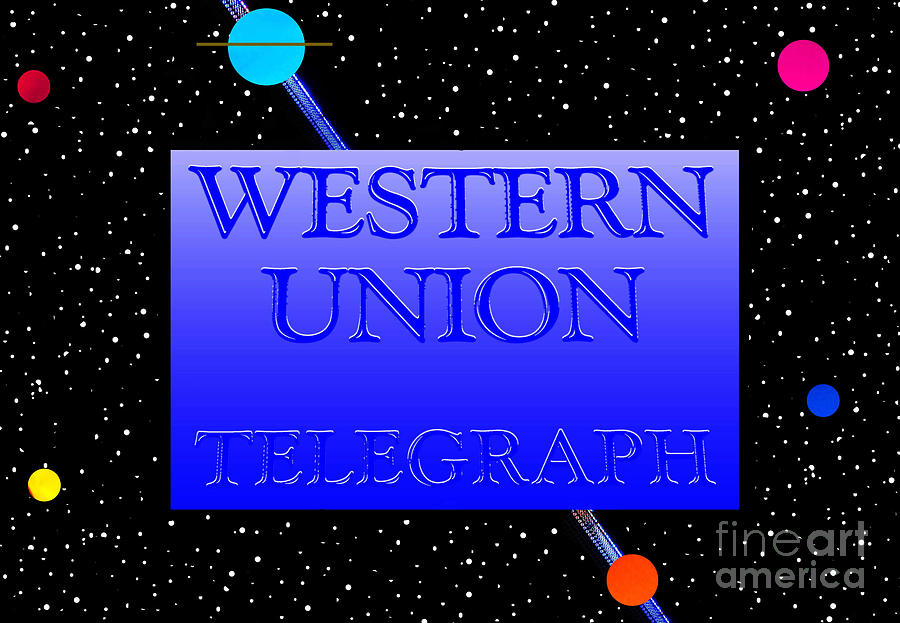Western Union 2050 add original design Mixed Media by David Lee Thompson