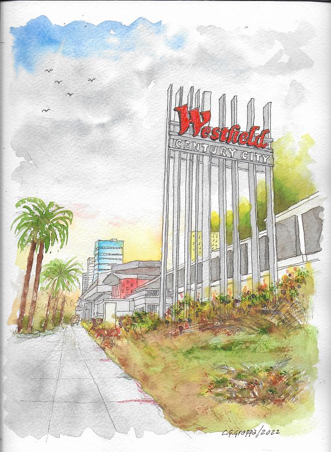 Westfield Mall, Century City, California Painting by Carlos G Groppa