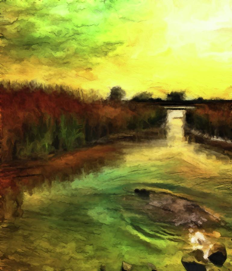 Nature Digital Art - Westham Island Pond 1 by Michael McCray