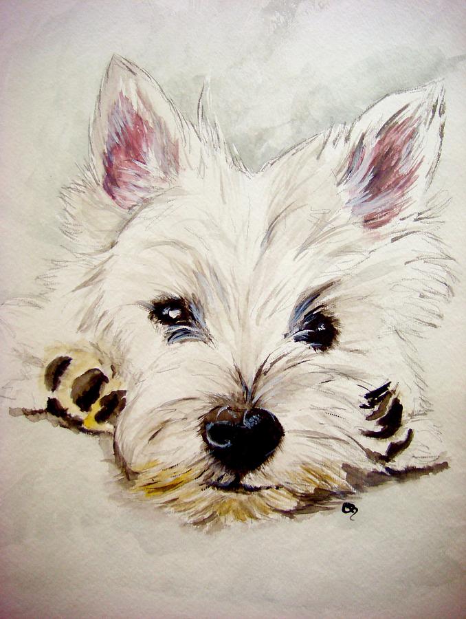Dog Painting - Westie by Carol Blackhurst