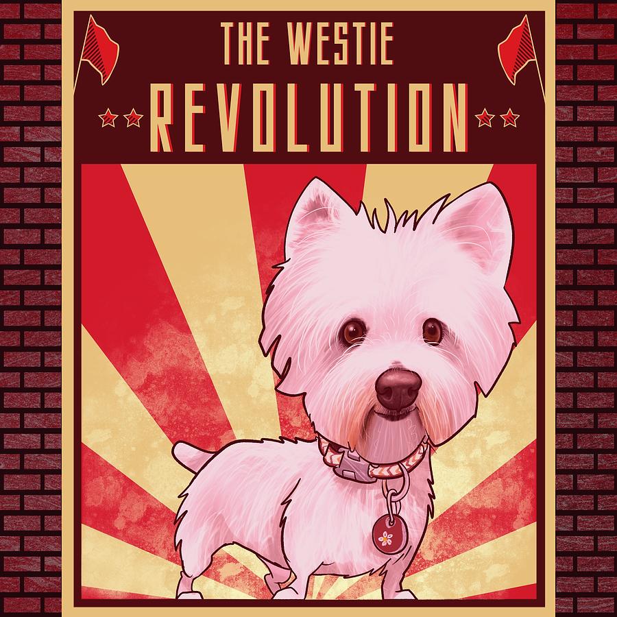 Westie REVOLUTION  Drawing by John LaFree