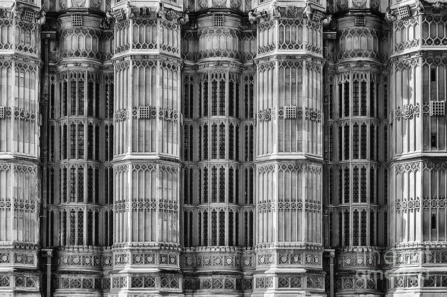 Westminster Abbey Photograph - Westminster Abbey Wall Abstract Monochrome by Tim Gainey