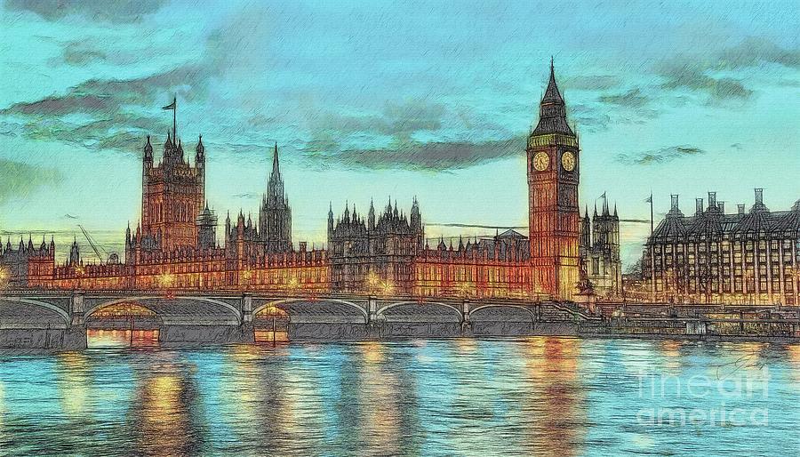 Westminster Bridge Digital Art by Jerzy Czyz - Pixels