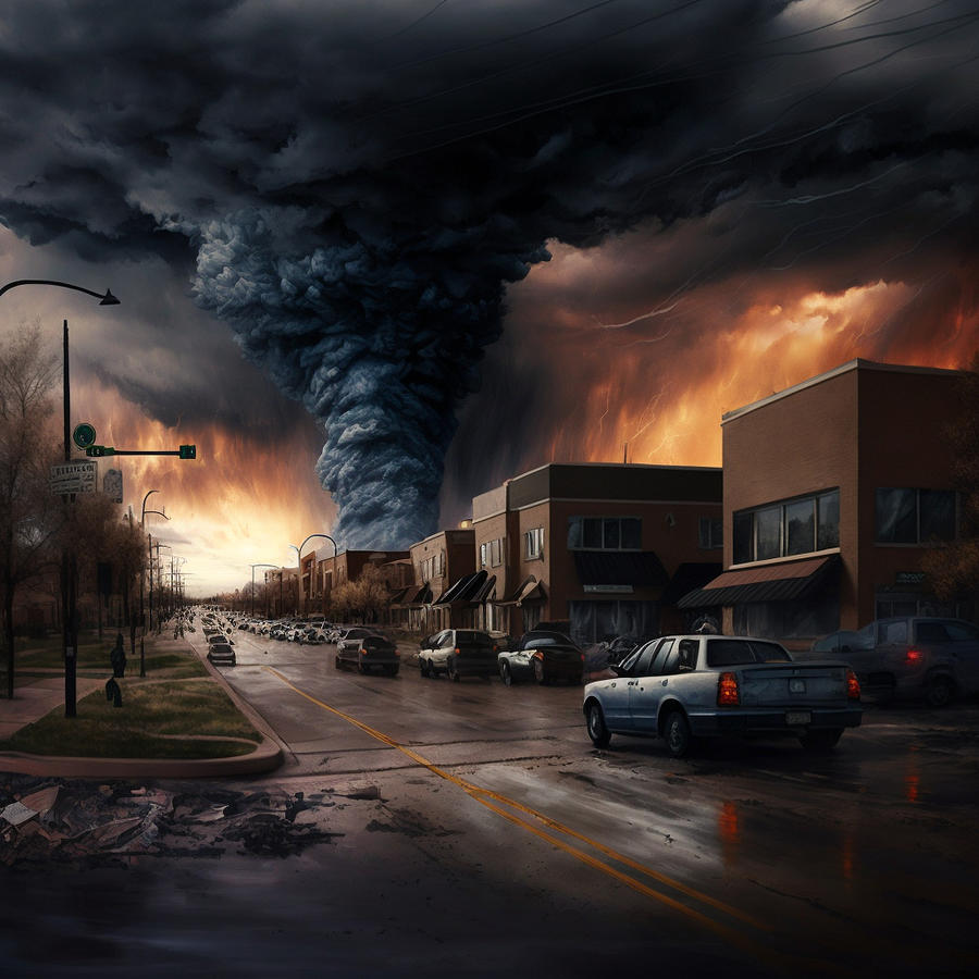 westminster  colorado  during  the  apocalypse  west  by Asar Studios Painting by Celestial Images