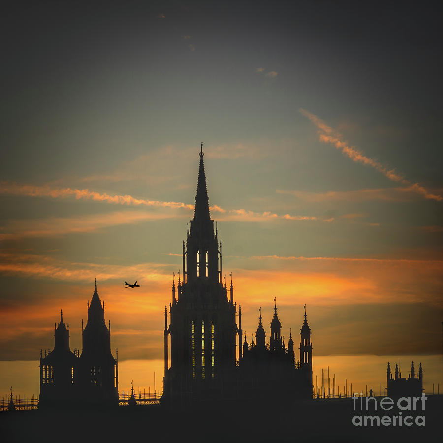 Westminster London Skyline At Dusk Photograph