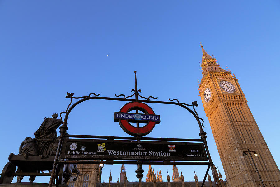 Westminster Station and Big Ben Photograph by John Daly
