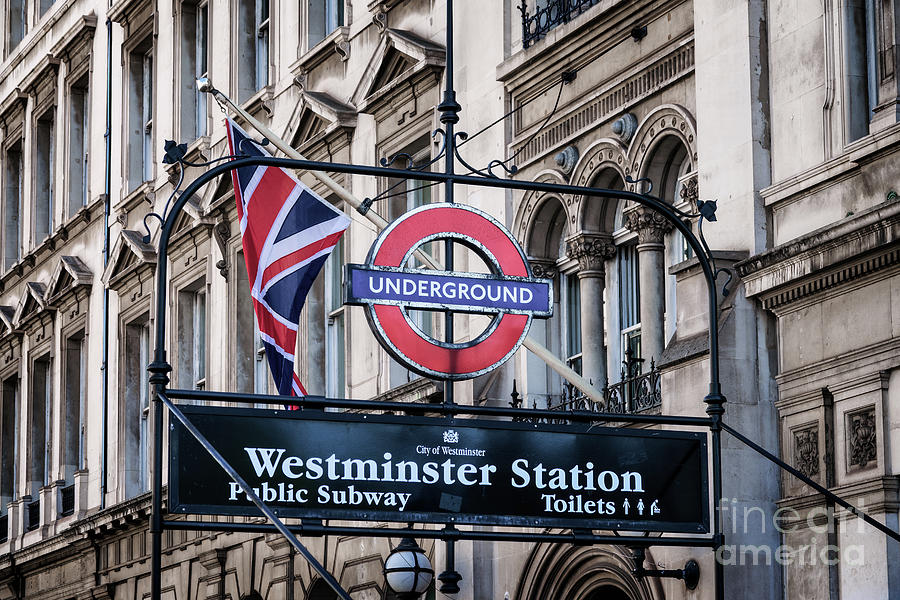 Westminster station underground sign, London Photograph by Delphimages London Photography