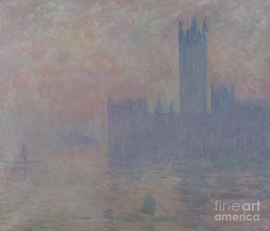 Westminster tower Painting by Claude Monet