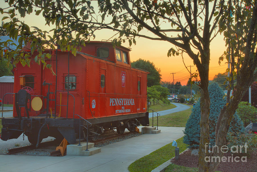 Westmoreland Heritage Trail Caboose Sunset Photograph by Adam Jewell