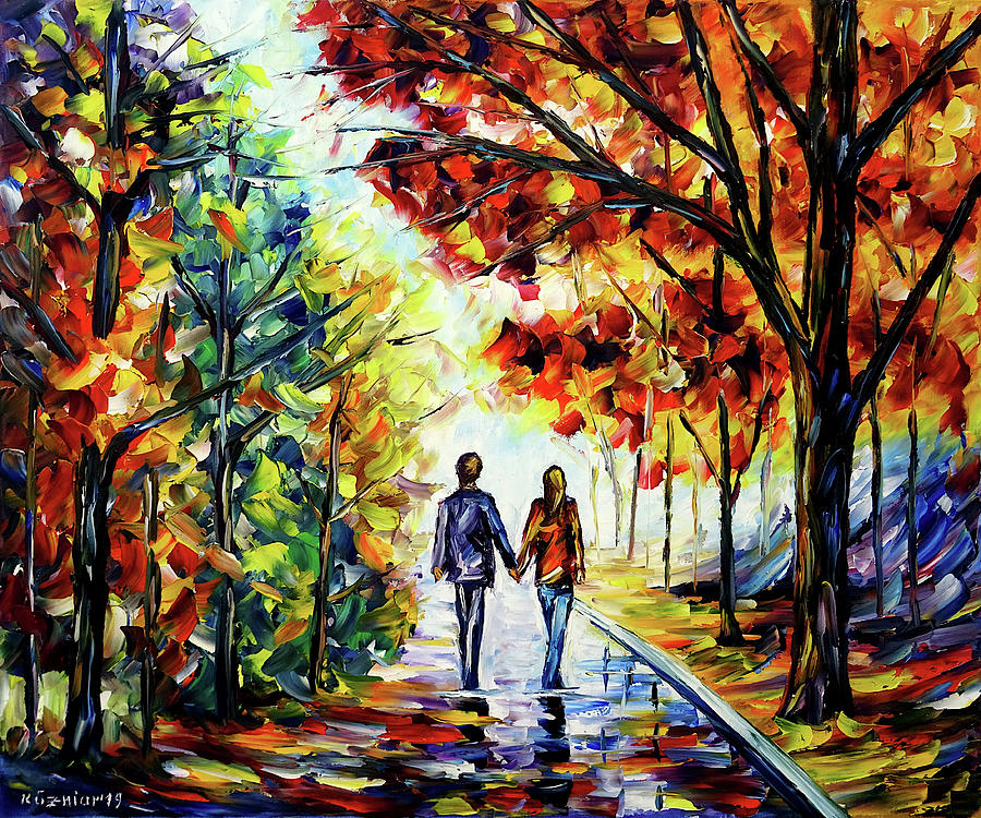Wet Autumn Day Painting by Mirek Kuzniar