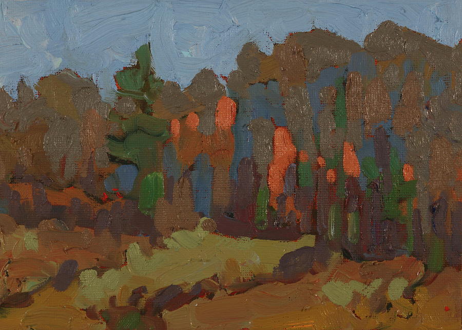 Wet Carolinian Forest in December Painting by Phil Chadwick