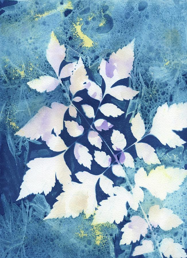 Wet Cyanotype Fern Leaf Photograph by Jane Linders