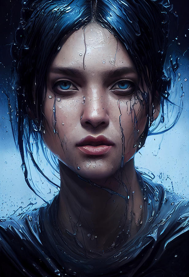 Wet Girl Digital Art by Bart Hugo Knight - Pixels
