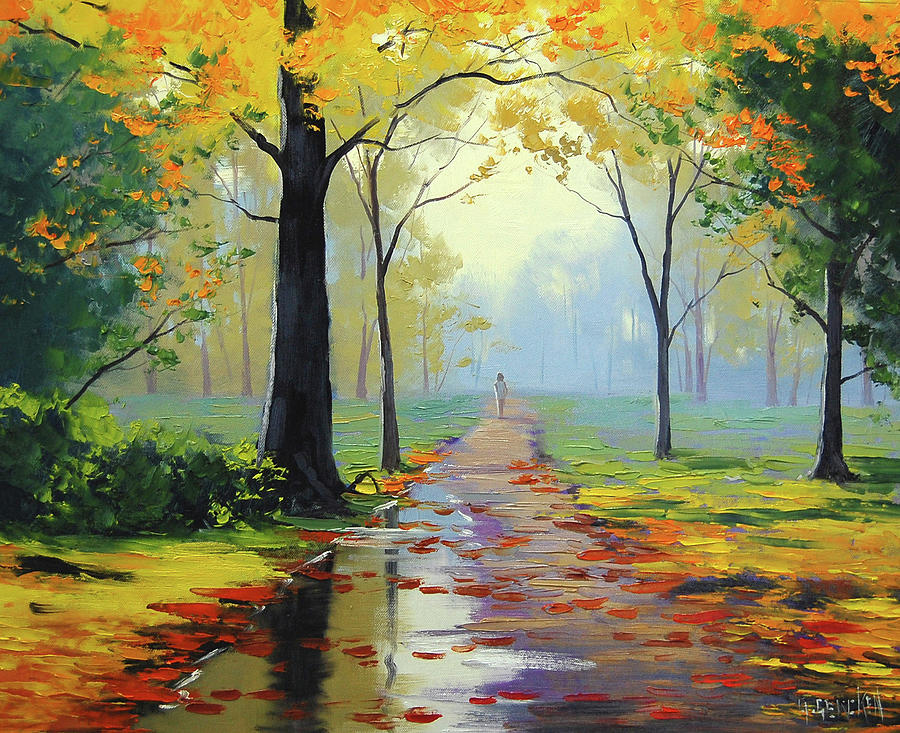 Fall Painting - Wet Road by Graham Gercken